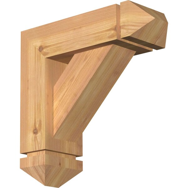 Ekena Millwork Traditional Arts and Crafts Smooth Bracket w/ Offset Brace, Western Red Cedar, 5 1/2"W x 16"D x 16"H BKT0604X16X16TRA03SWR - main